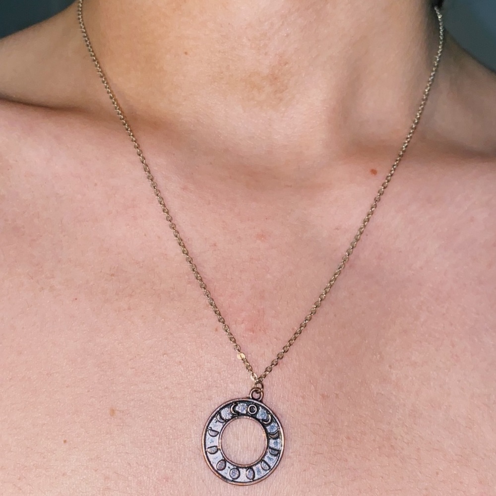 Phases Of The Moon Circle Necklace